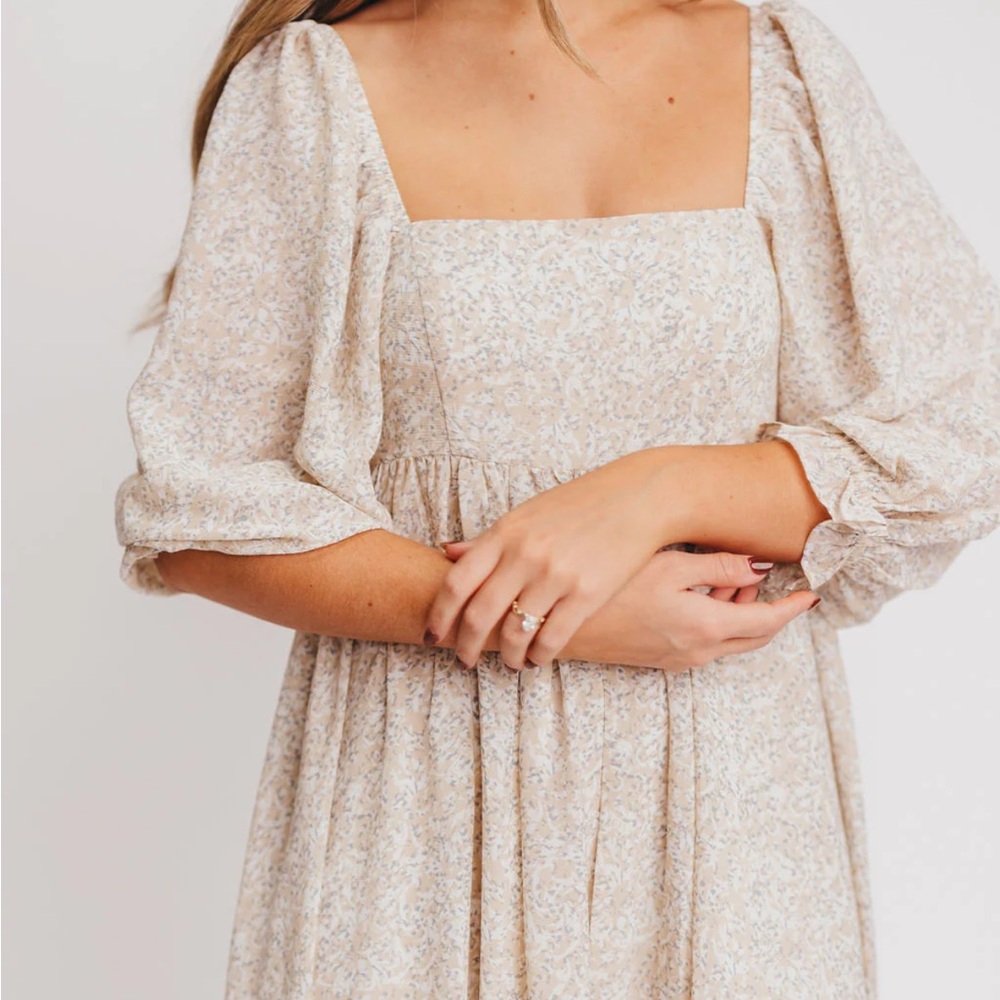 Elegant Cream Maternity Dress - Picture 2 of 5